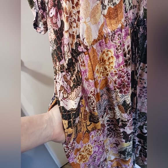 Terra & Sky Maxi Dress With Elastic & Drawstring Waist Side Pockets Soft - Picture 6 of 8